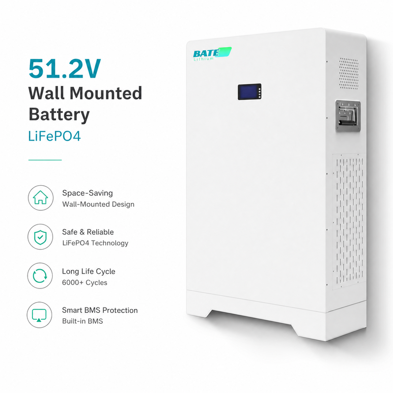 Safu ya Betri za Ukutani LiFePO4 51.2V